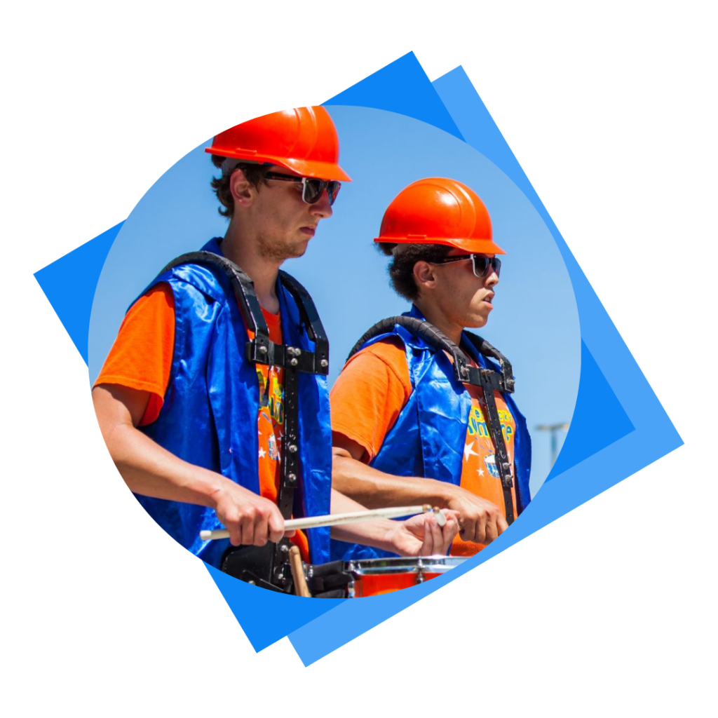 The Kracker Jacks Drumline at a parade