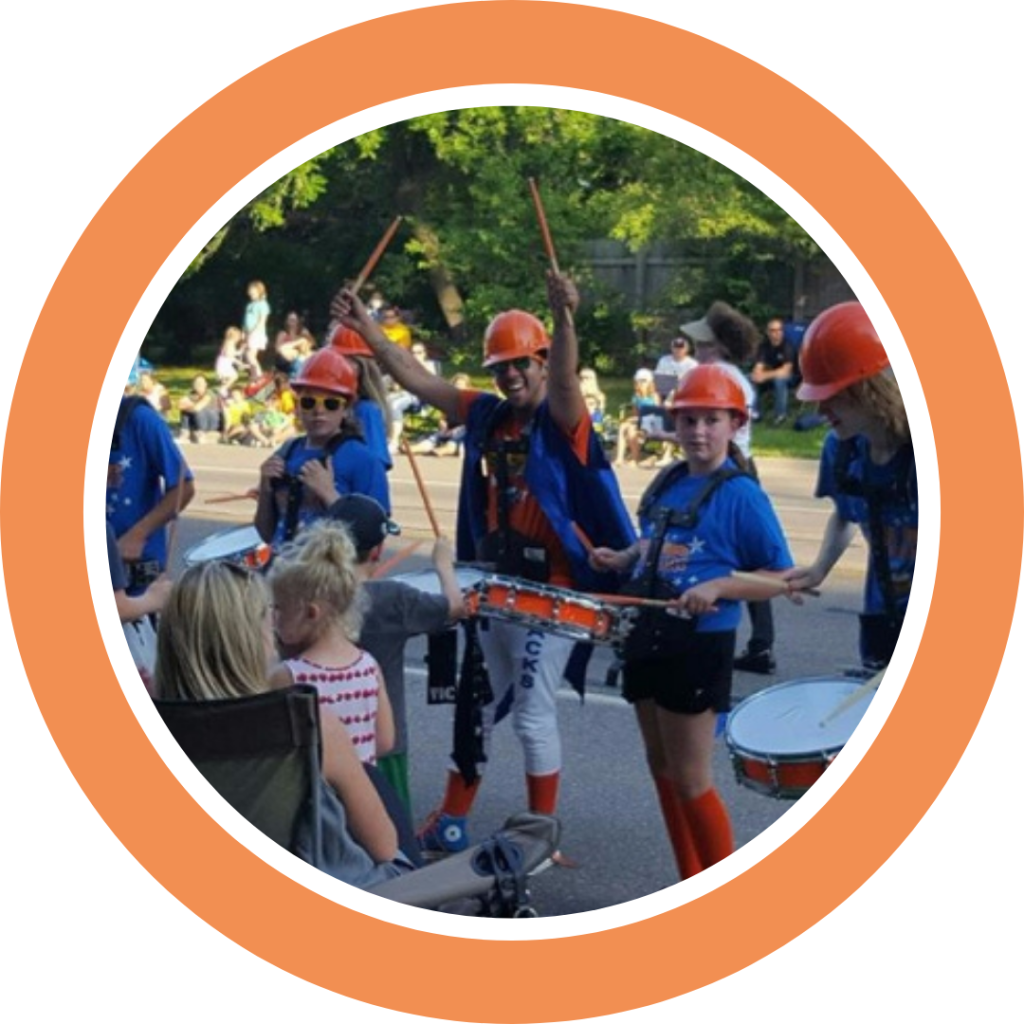 Jr. Jacks performing in a parade with Joe Lundy