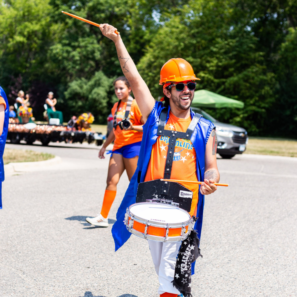 Joe Lundy playing with the Kracker Jacks Drumline